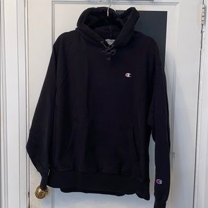 Champion Reverse Weave Black Hoodie